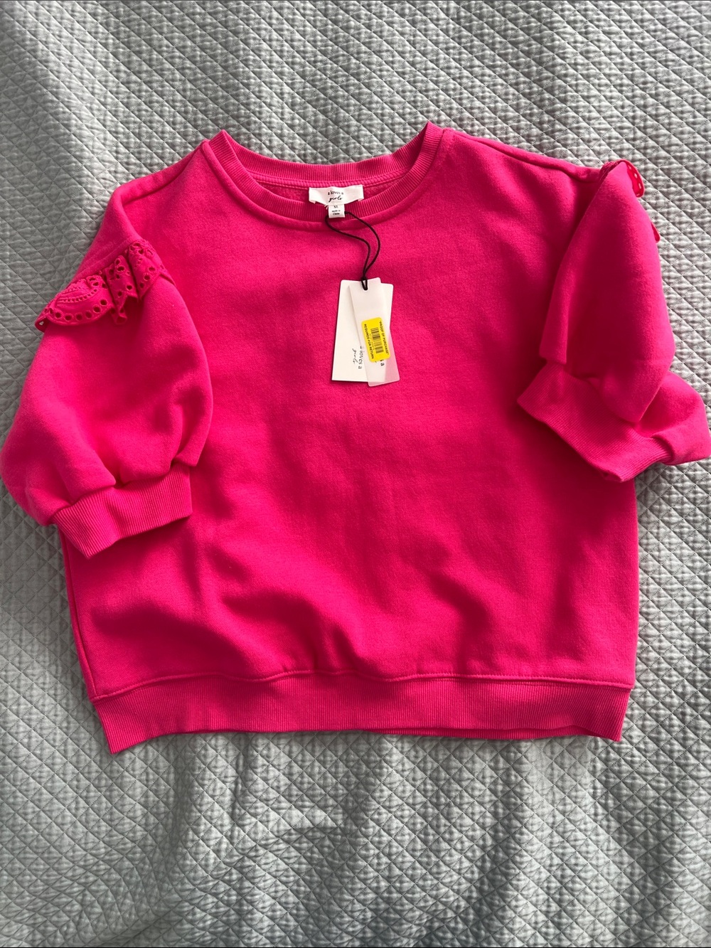 A Loves A Big Girls Ruffle Short Sleeve Sweater